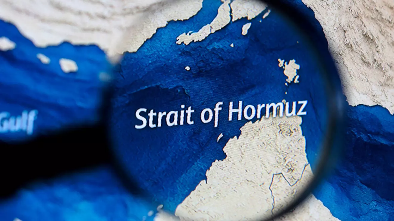 A map showing the Strait of Hormuz is seen in this illustration taken March 23, 2026, Reuters