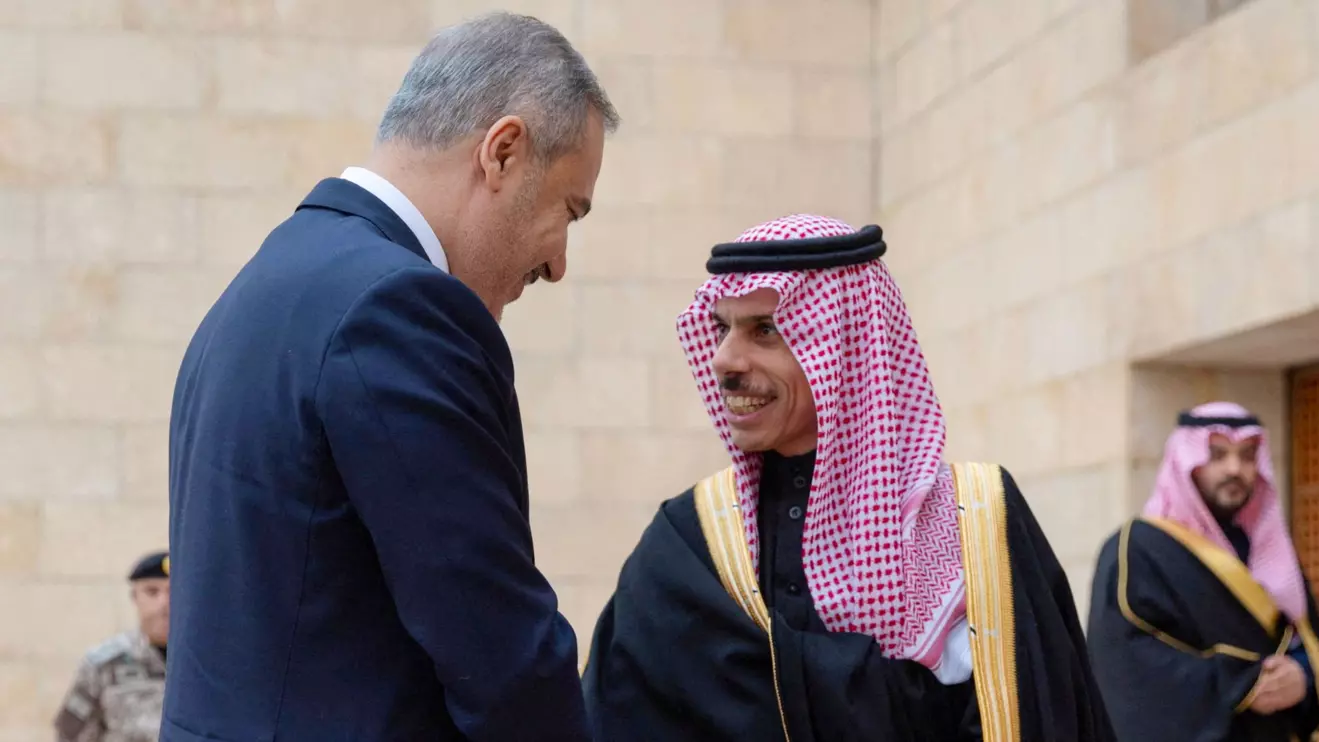 Saudi Arabia's Foreign Minister Prince Faisal bin Farhan Al-Saud meets with Turkey's Foreign Minister Hakan Fidan, in Riyadh, Saudi Arabia, January 27, 2025. Saudi Press Agency