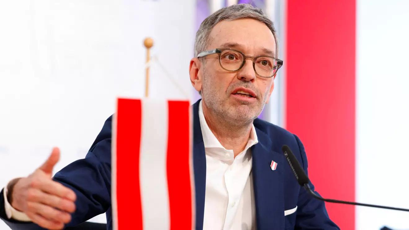 Head of Freedom Party (FPOe) Herbert Kickl addresses the media in Vienna, Austria, October 14. 2024.Reuters/Leonhard Foeger