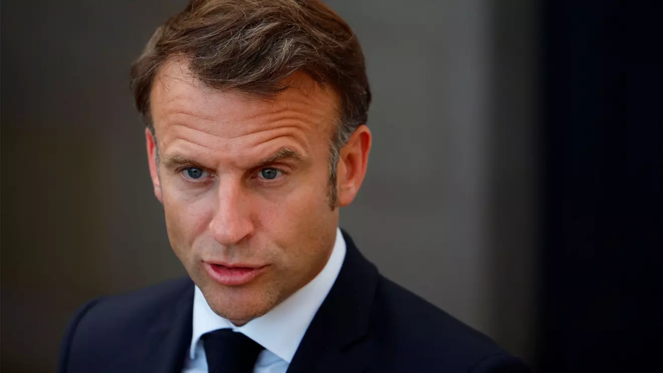 French President Emmanuel Macron speaks to the media, on the first day of the G7 summit, in Savelletri, Italy, June 13, 2024. Reuters/Louisa Gouliamaki