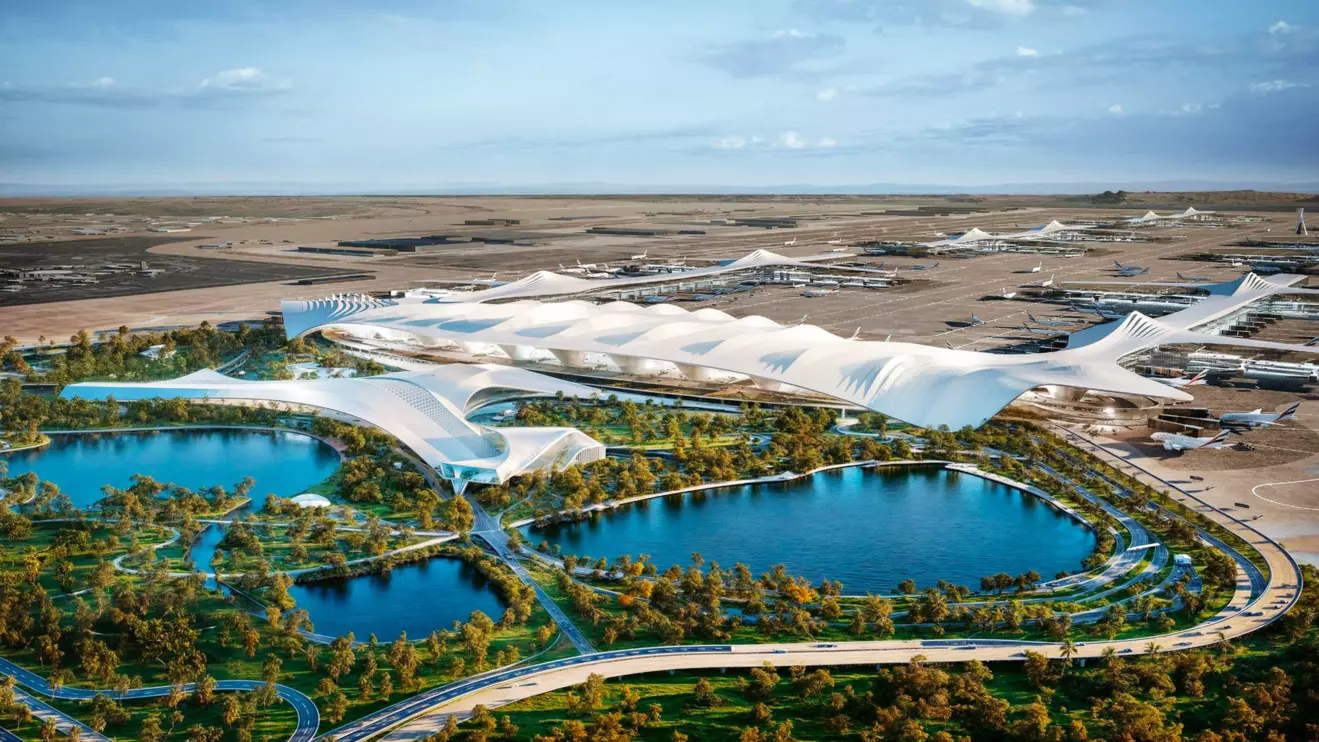 The airport will accommodate 400 aircraft gates