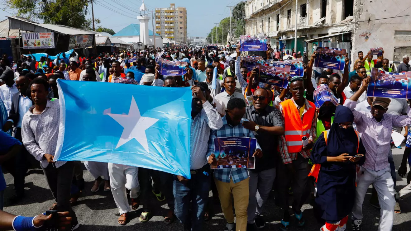 Somali people march against the Ethiopia-Somaliland port deal at the Yarisow stadium in Mogadishu, Somalia January 3, 2024. Reuters/Feisal Omar