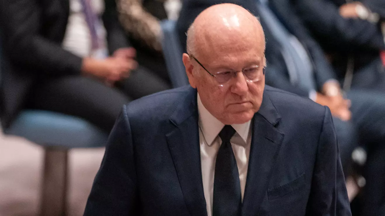 Lebanon's caretaker Prime Minister, Najib Mikati looks on at the United Nations Security Council meeting on the escalation in fighting in Lebanon between Israel and Hezbollah during the United Nations General Assembly at U.N. headquarters in New York, U.S., September 25, 2024. Reuters/David Dee Delgado