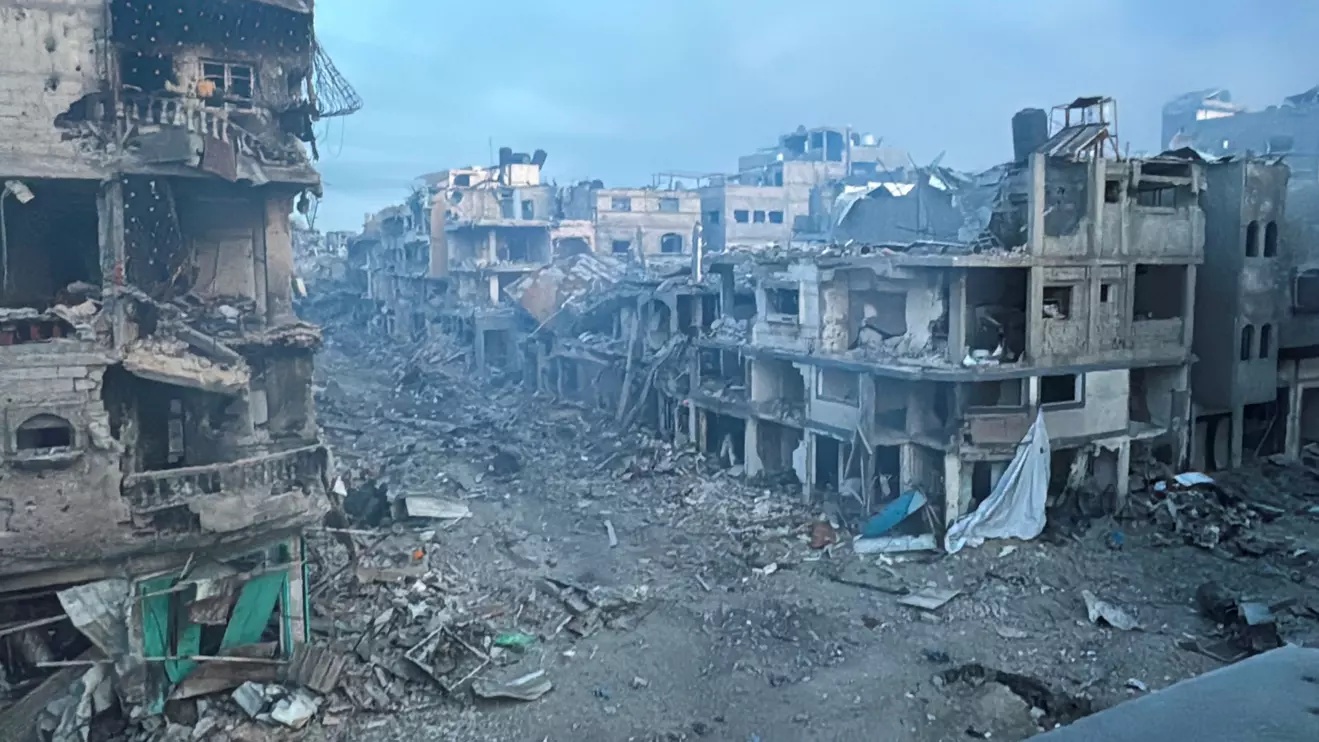 Palestinian houses stand badly damaged during the ongoing Israeli military operation, amid Israel-Hamas conflict, in Beit Lahiya, in the northern Gaza Strip, December 18, 2024. Reuters