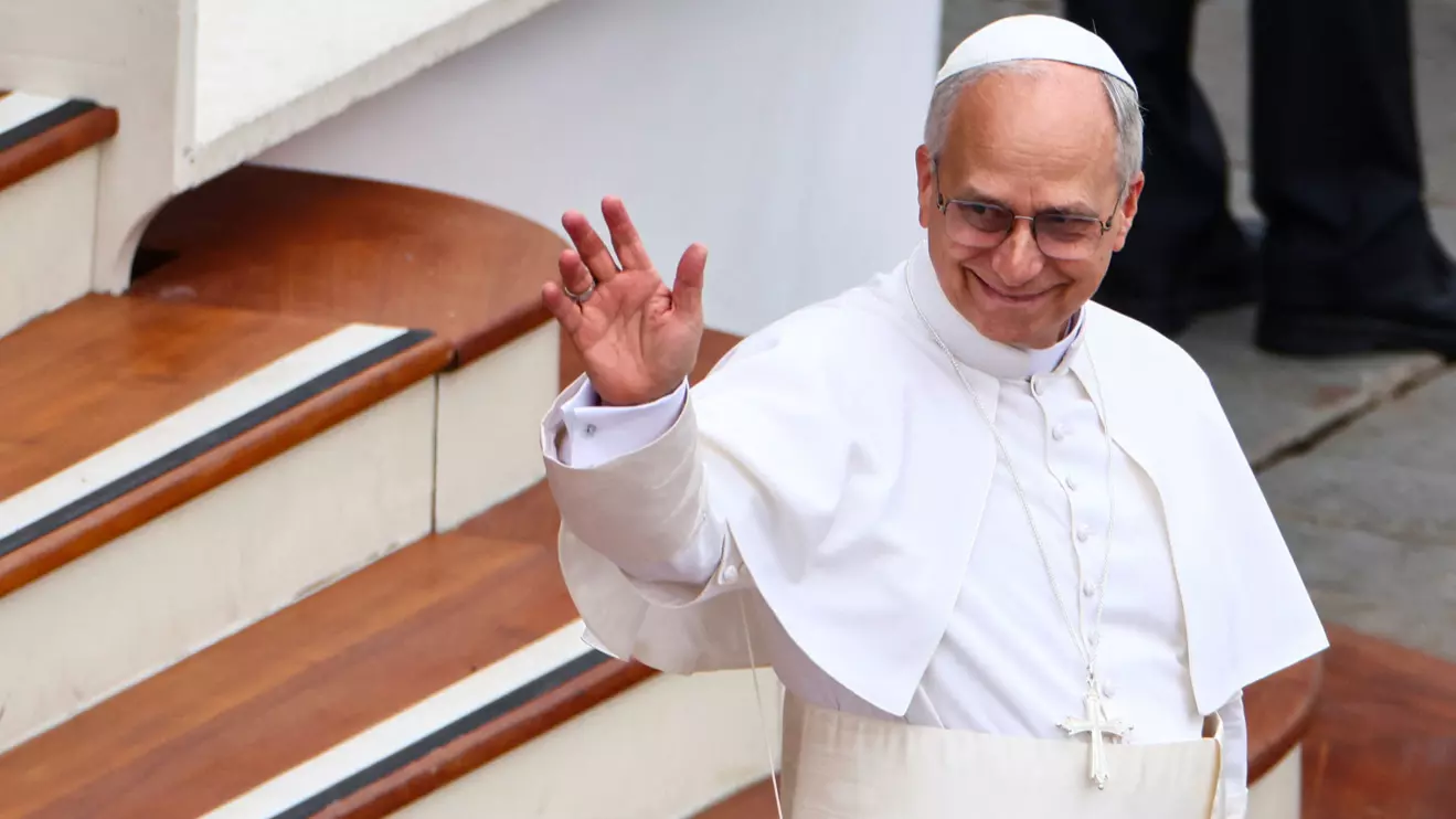 Pope Leo XIV waves on the day of his first general audience in St. Peter's Square at the Vatican, May 21, 2025. Reuters/Yara Nardi