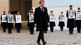 Macron pays tribute to French victims of Oct 7 Hamas attack