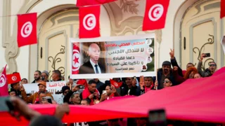 Supporters of Tunisia’s Saied rally amid deepening political divisions