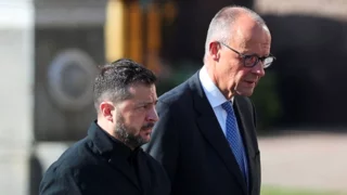 Germany's Merz arrives in Kyiv to the sound of sirens and explosions