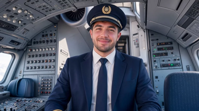 Inside the background of the Flydubai co-pilot