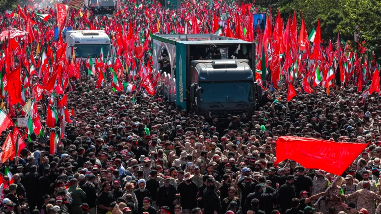 Tehran turns Khamenei funeral into show of defiance