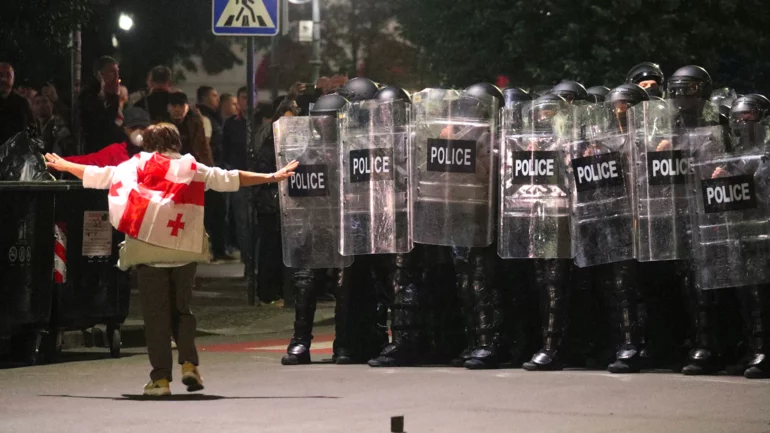 Georgian police clash, detain protesters as ruling party says it won local elections