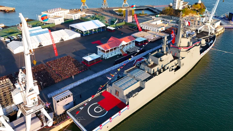 North Korea unveils new 'Kim Jong Un style' 5,000-tonne warship
