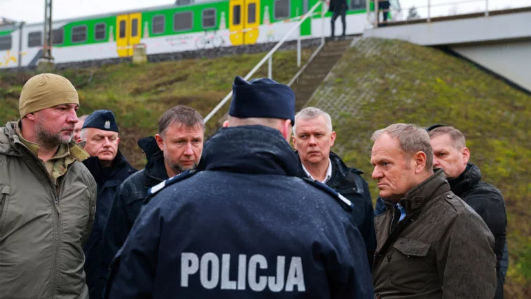 Polish railway track blast an 'unprecedented act of sabotage', PM says