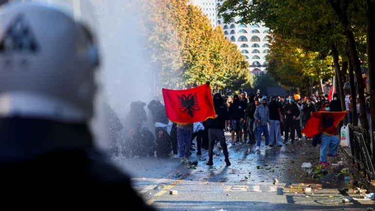 Thousands march in Albanian capital as anti-government protests spread