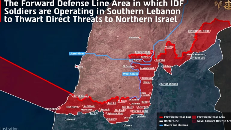 Israeli military reveals map of Lebanon buffer zone
