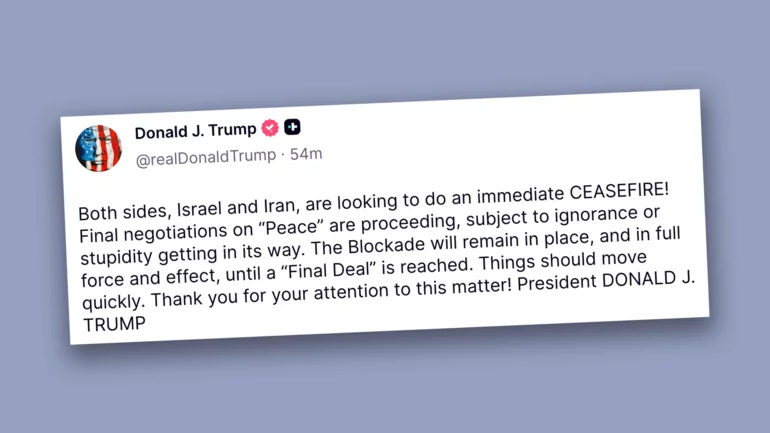 Trump says Israel and Iran seeking immediate ceasefire