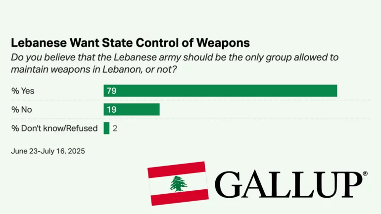 Gallup poll shows strong rejection of armed factions in Lebanon