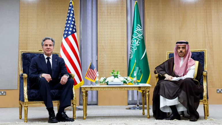Blinken arrives in Saudi Arabia to discuss Israel normalisation, post-war Gaza
