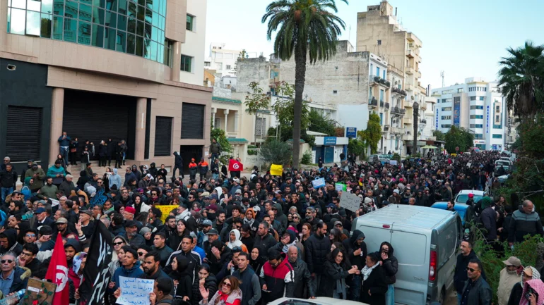 Tunisians step up protests against Saied's crackdown on opposition