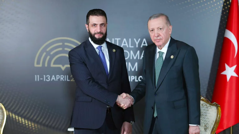 Turkey to seek lifting of Syria sanctions, Erdogan tells Sharaa