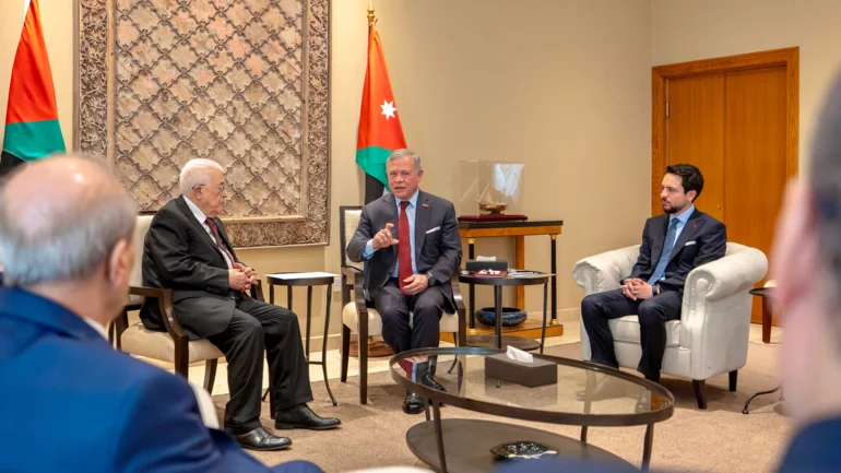 King Abdullah meets Abbas