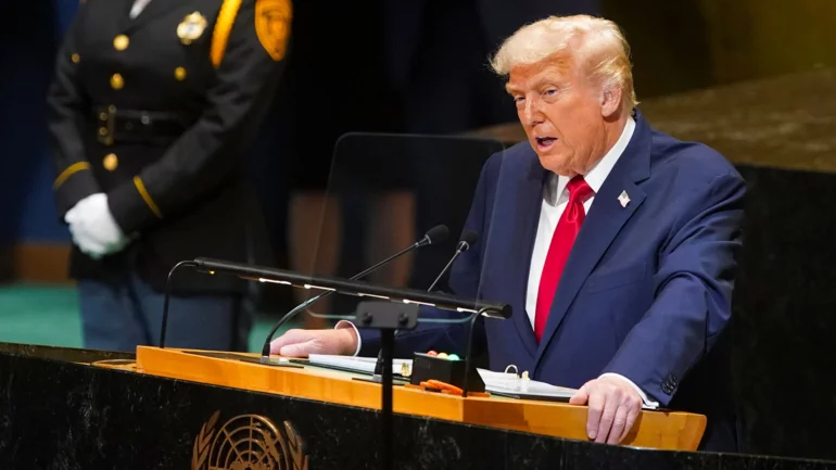 Trump hits Russia, backs Israel in combative UN speech