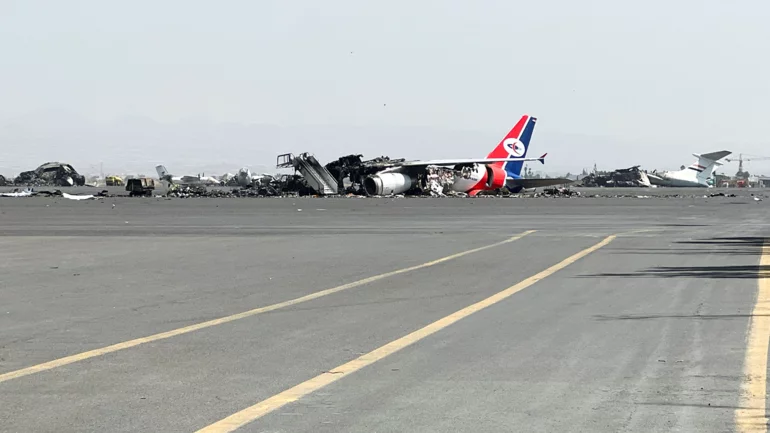 Israel says it has hit Houthi targets including last plane at Sanaa airport