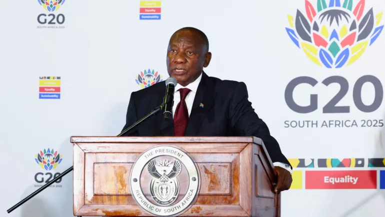 South Africa will hand G20 over to US 'empty chair', president says