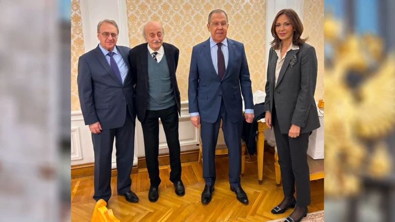 Lebanese Druze leader Walid Joumblatt meets Russian foreign minister in Moscow